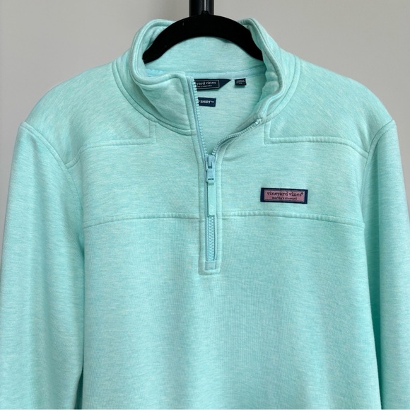 Vineyard Vines Dreamcloth Relaxed Shep Shirt Quarter Zip Sweatshirt Mint NWOT - Picture 5 of 14